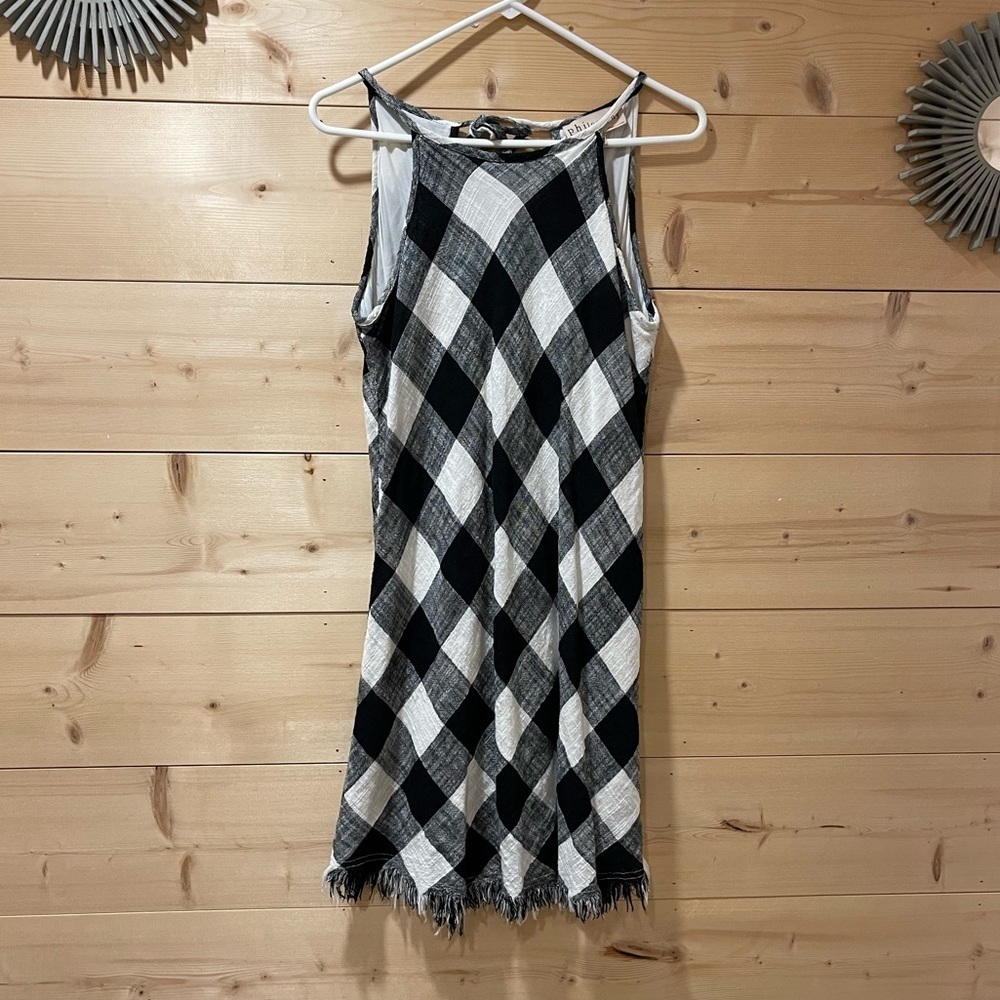 Philosophy Black and White Checked Plaid Dress 4P